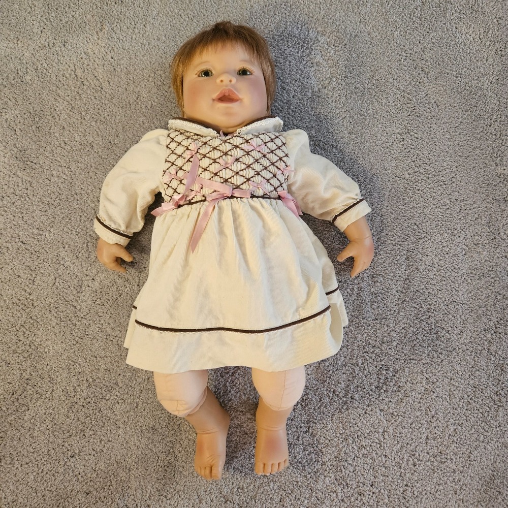 Middleton Doll by RKS-Puppen 21" Baby Girl – Brown Hair Green Eyes Realistic